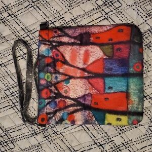 Funky Rainbow Neighborhood Felt Tablet Shoulder Bag